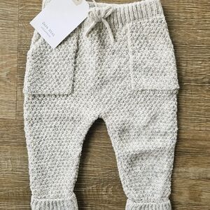 Zara Mini Textured Knit Pants in Gray